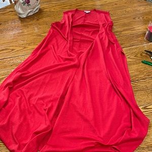 LulaRoe Joy long vest, red, size XS.  Great for holidays.  Cute with jeans.